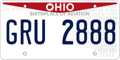 OH license plate GRU2888