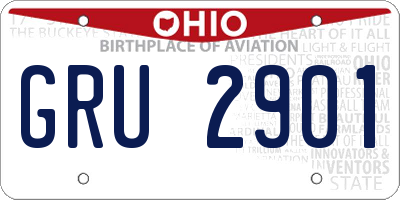 OH license plate GRU2901