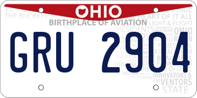 OH license plate GRU2904