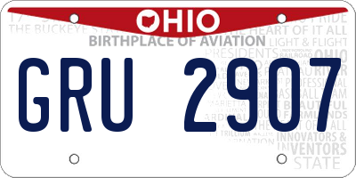 OH license plate GRU2907