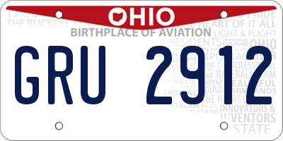 OH license plate GRU2912