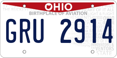 OH license plate GRU2914