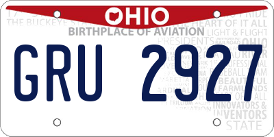 OH license plate GRU2927