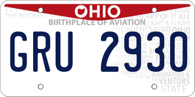 OH license plate GRU2930