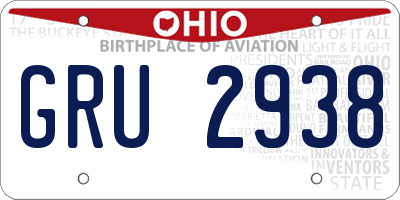 OH license plate GRU2938