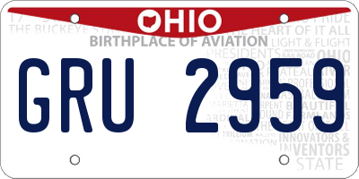 OH license plate GRU2959