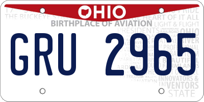 OH license plate GRU2965