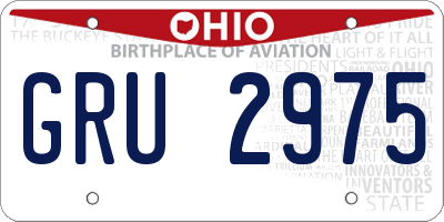 OH license plate GRU2975