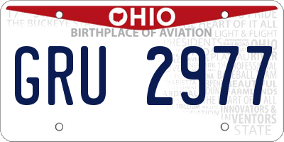 OH license plate GRU2977