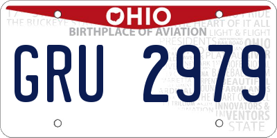 OH license plate GRU2979