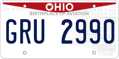 OH license plate GRU2990