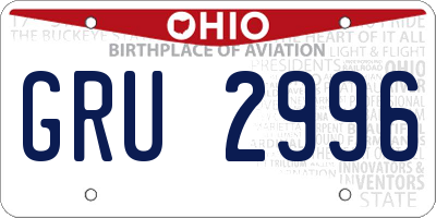 OH license plate GRU2996