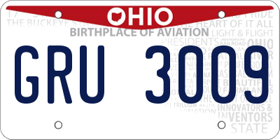 OH license plate GRU3009