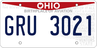 OH license plate GRU3021