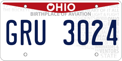 OH license plate GRU3024