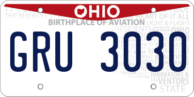OH license plate GRU3030