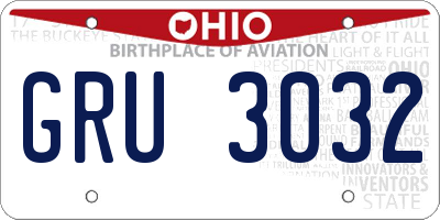 OH license plate GRU3032