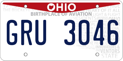 OH license plate GRU3046
