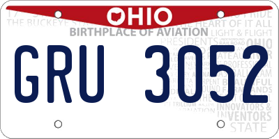 OH license plate GRU3052