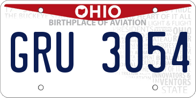 OH license plate GRU3054