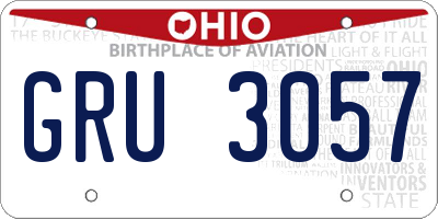 OH license plate GRU3057