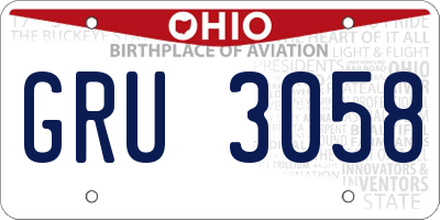 OH license plate GRU3058