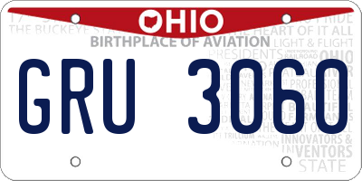 OH license plate GRU3060