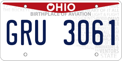 OH license plate GRU3061