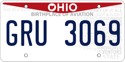 OH license plate GRU3069