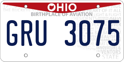 OH license plate GRU3075