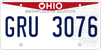 OH license plate GRU3076