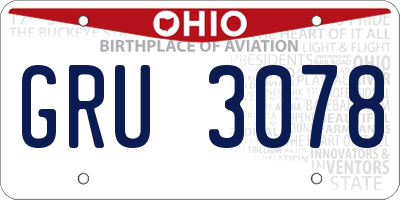 OH license plate GRU3078