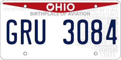 OH license plate GRU3084