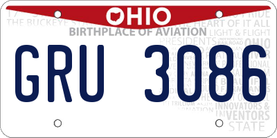 OH license plate GRU3086
