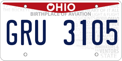 OH license plate GRU3105