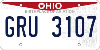 OH license plate GRU3107