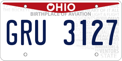 OH license plate GRU3127