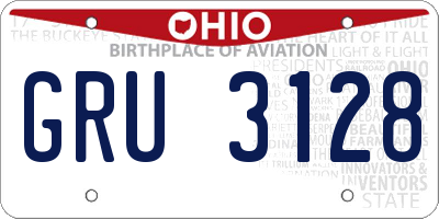OH license plate GRU3128