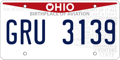 OH license plate GRU3139