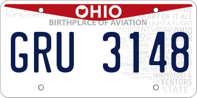 OH license plate GRU3148