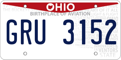 OH license plate GRU3152