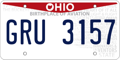 OH license plate GRU3157