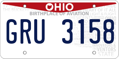 OH license plate GRU3158