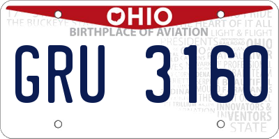 OH license plate GRU3160