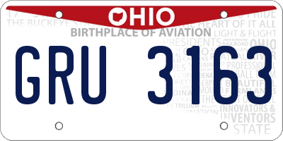 OH license plate GRU3163