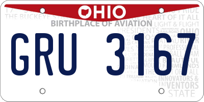 OH license plate GRU3167