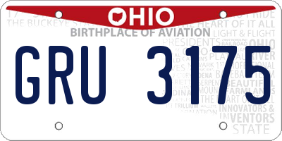 OH license plate GRU3175