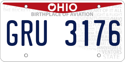 OH license plate GRU3176