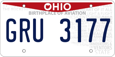 OH license plate GRU3177