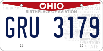 OH license plate GRU3179